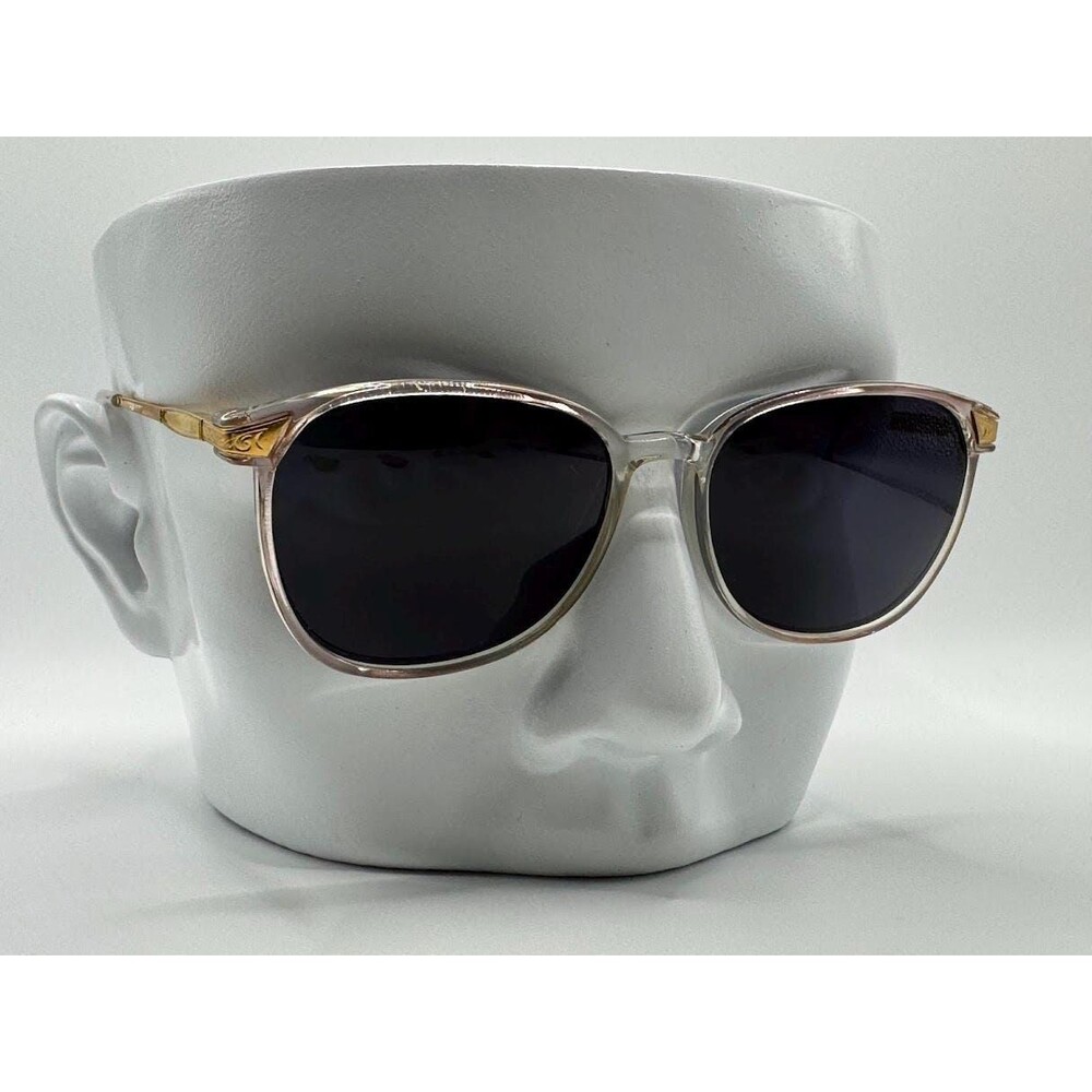 True Vintage Sunglasses | NOS | Preppy Style | Crystal Blue & Gold | Grey Lens